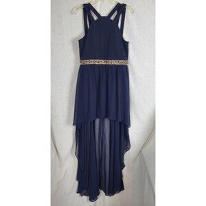 Honey and Rosie Navy Dress Short Front / long back Dances, Prom Bling Party